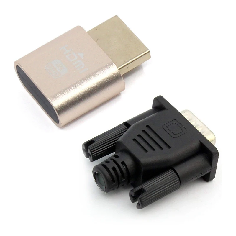 2 Pcs VGA Virtual Display Adapter: 1 Pcs HDMI DDC EDID Dummy Plug Headless Ghost Display Emulator Lock Plate & 1 Pcs Male Dummy
2 Pcs VGA Virtual Display Adapter: 1 Pcs HDMI DDC EDID Dummy Plug Headless Ghost Display Emulator Lock Plate & 1 Pcs Male Dummy