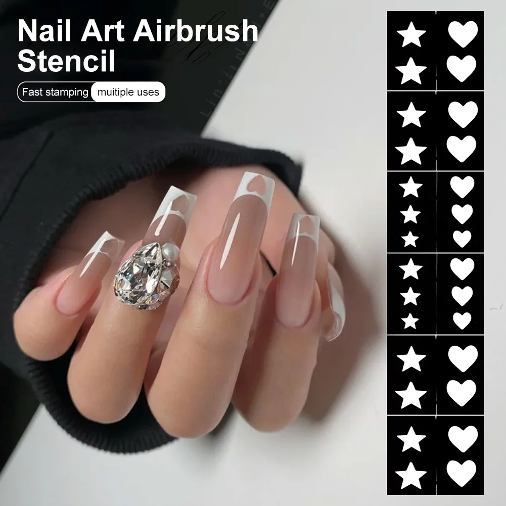 Airbrush Nail Art Stencils Stamping Template Love Heart Star Pattern Nail Sticker Stencil Tool Nail Decoration Supply
Airbrush Nail Art Stencils Stamping Template Love Heart Star Pattern Nail Sticker Stencil Tool Nail Decoration Supply