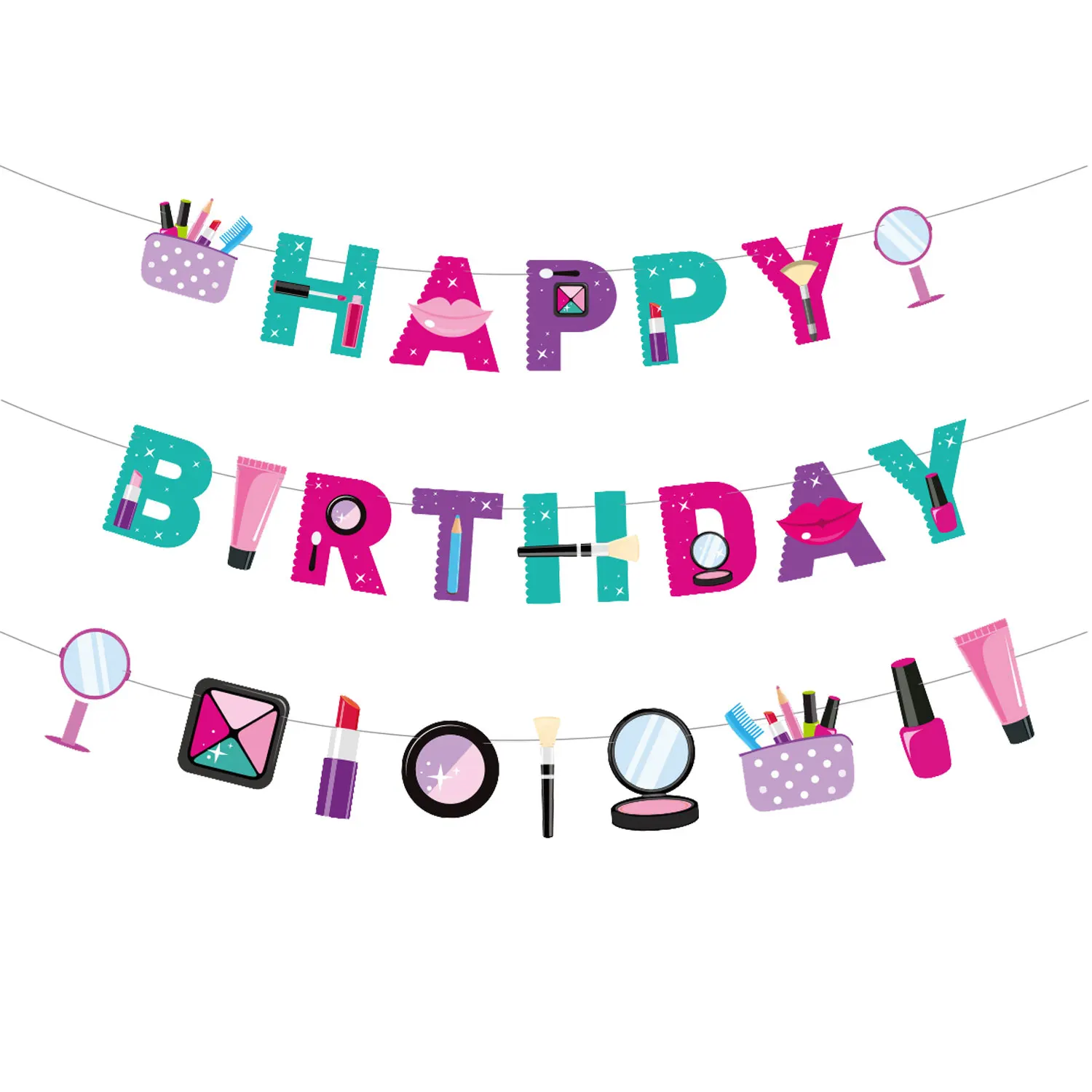 SPA Themed Birthday Party Decorations Happy Birthday Banner Cosmetics Lipstick Garland for Girls Women Birthday Party Supplies
SPA Themed Birthday Party Decorations Happy Birthday Banner Cosmetics Lipstick Garland for Girls Women Birthday Party Supplies