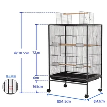 Large Metal Bird Cage with Wood Stand for Conures Lovebird Cockatiel Parakeets House Parrots Playground Activity Center