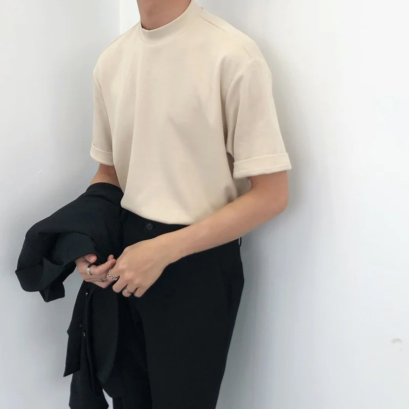 Korean Style Casual Top Men's Clothing 2022 New Summer Fashion Tee Solid Color Stand Collar Drape Short Sleeve T-shirt ZH008
Korean Style Casual Top Men's Clothing 2022 New Summer Fashion Tee Solid Color Stand Collar Drape Short Sleeve T-shirt ZH008