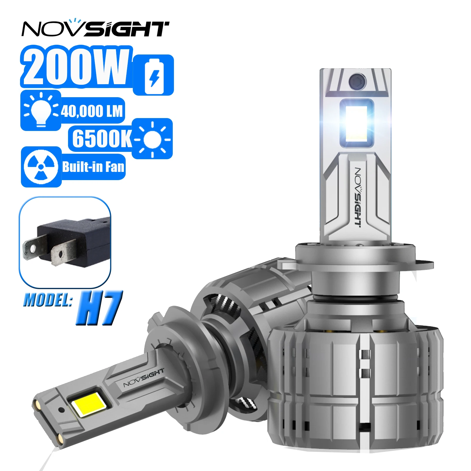 NOVSIGHT H7 Led Car Headlights Super Bright 200W 40000LM LED Built-in Canbus Car Auto Quad Lamp Headlight Bulbs 12V
NOVSIGHT H7 Led Car Headlights Super Bright 200W 40000LM LED Built-in Canbus Car Auto Quad Lamp Headlight Bulbs 12V
