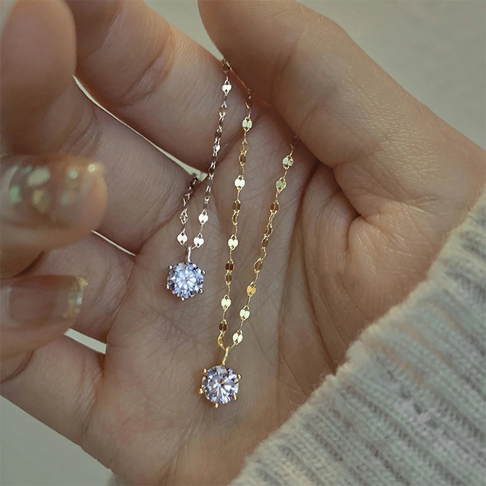 Gorgeous 6 Claw Cubic Zirconia Pendant Necklace for Women AAA Round CZ Elegant Bridal Wedding Necklaces Jewelry colgante mujer
Gorgeous 6 Claw Cubic Zirconia Pendant Necklace for Women AAA Round CZ Elegant Bridal Wedding Necklaces Jewelry colgante mujer