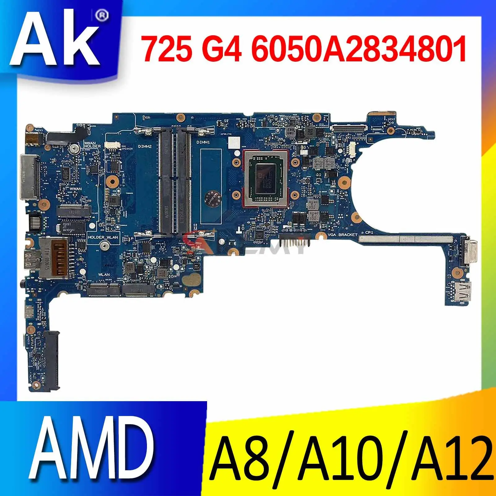 Материнская плата для ноутбука HP EliteBook 725 G4, материнская плата 6050A2834801, материнская плата с процессором A8 A10 A12 AMD DDR4
Материнская плата для ноутбука HP EliteBook 725 G4, материнская плата 6050A2834801, материнская плата с процессором A8 A10 A12 AMD DDR4