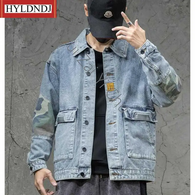 

New Fashion Denim Jacket Patches Windbreaker Cotton Trucker Jacket Men Free Shipping Cowboy Cut Western Lined Hiking Designer