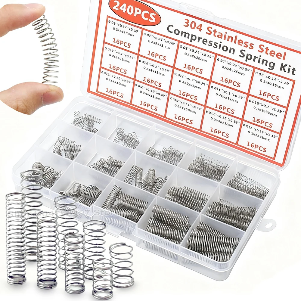 Ассортиментный комплект пружин сжатия из нержавеющей стали 304, коробка с маленькими пружинами 15 размеров для механических ремонтов, домашние проекты своими руками
Ассортиментный комплект пружин сжатия из нержавеющей стали 304, коробка с маленькими пружинами 15 размеров для механических ремонтов, домашние проекты своими руками
