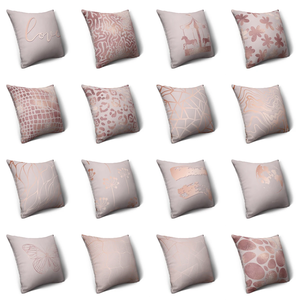 

ZHENHE Abstract Rose Gold Geometry Pillow Case Double Sided Printing Cushion Cover for Bedroom Sofa Decor 18x18 Inch（45x45cm）