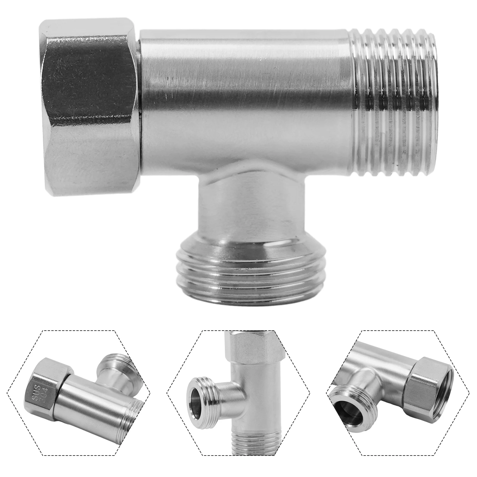 T Adapter Diverter Valve Toilet G1/2\" Male Thread T Shape Diverter Three-way Device 304 Stainless Steel Bath High Quality
T Adapter Diverter Valve Toilet G1/2\" Male Thread T Shape Diverter Three-way Device 304 Stainless Steel Bath High Quality