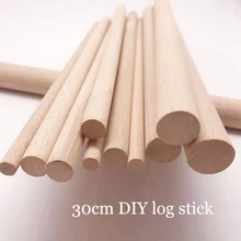 5pcs 30cm wooden stick round wooden stick long stick building decoration log wood handcraft material DIY Handmade wooden sticks