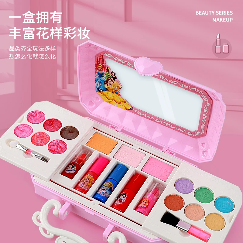 Diseny Cute girls princess Cosmetics Make up suitcase with gift box Beauty makeup kids Christmas present gift toy for girl
Diseny Cute girls princess Cosmetics Make up suitcase with gift box Beauty makeup kids Christmas present gift toy for girl
