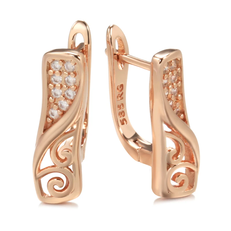 Kinel 2022 Trend Earrings 585 Rose Gold Micro Wax Inlay Natural Zircon Hollow Flower Drop Earrings For Women Vintage Jewelry
Kinel 2022 Trend Earrings 585 Rose Gold Micro Wax Inlay Natural Zircon Hollow Flower Drop Earrings For Women Vintage Jewelry