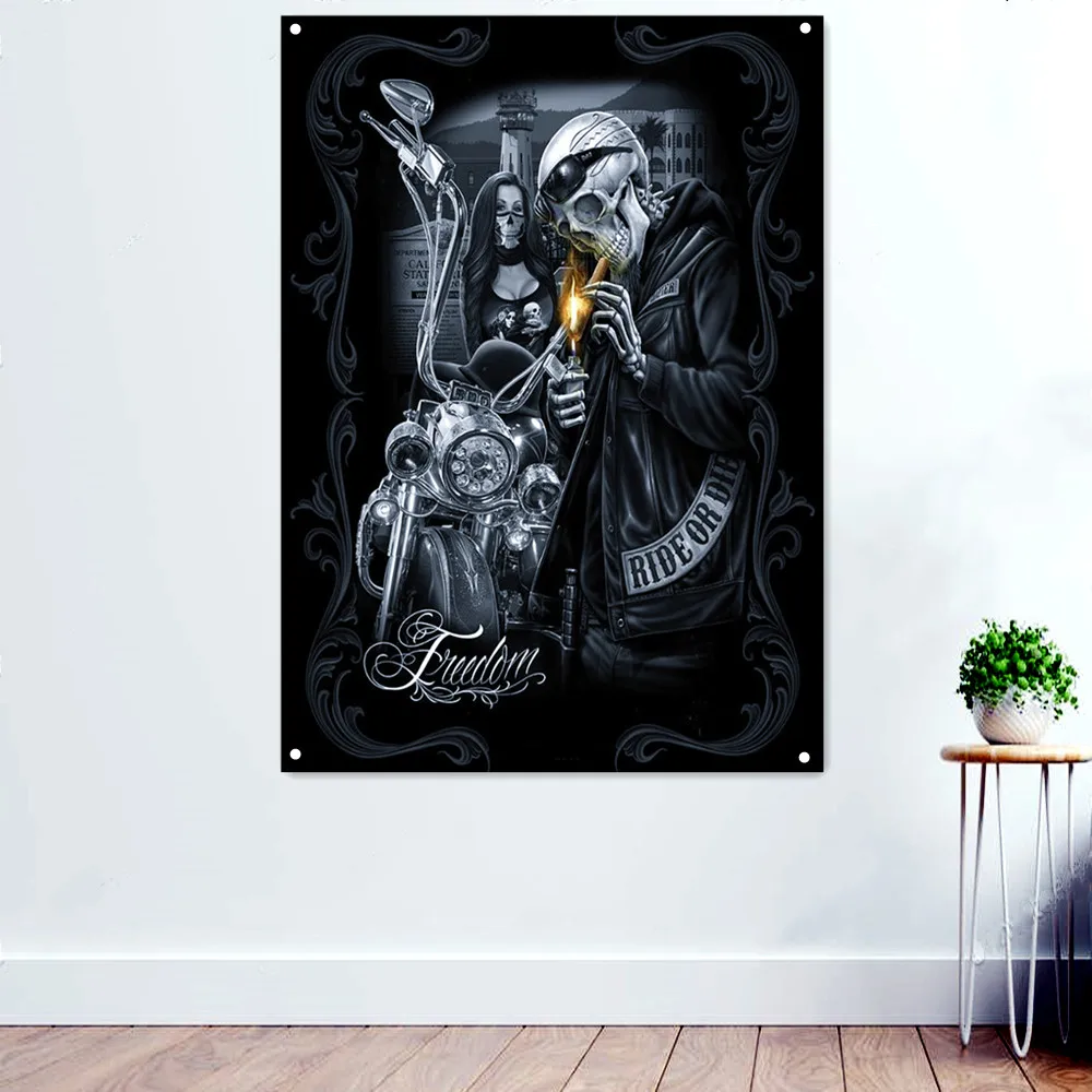 Smoking Skeleton Motorcycle Rider Posters & Prints For Men Banner Wall Art Flag Pub Club Man Cave Bar Garage Wall Decor Painting
Smoking Skeleton Motorcycle Rider Posters & Prints For Men Banner Wall Art Flag Pub Club Man Cave Bar Garage Wall Decor Painting