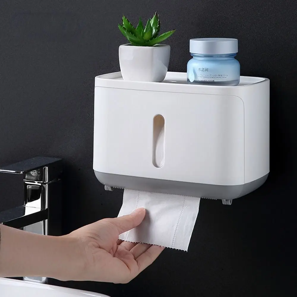 

Creative Bathroom Gadgets Waterproof Wall Mounted Tissue Box Paper Towel Holder Tissue Dispenser Storage Rack
