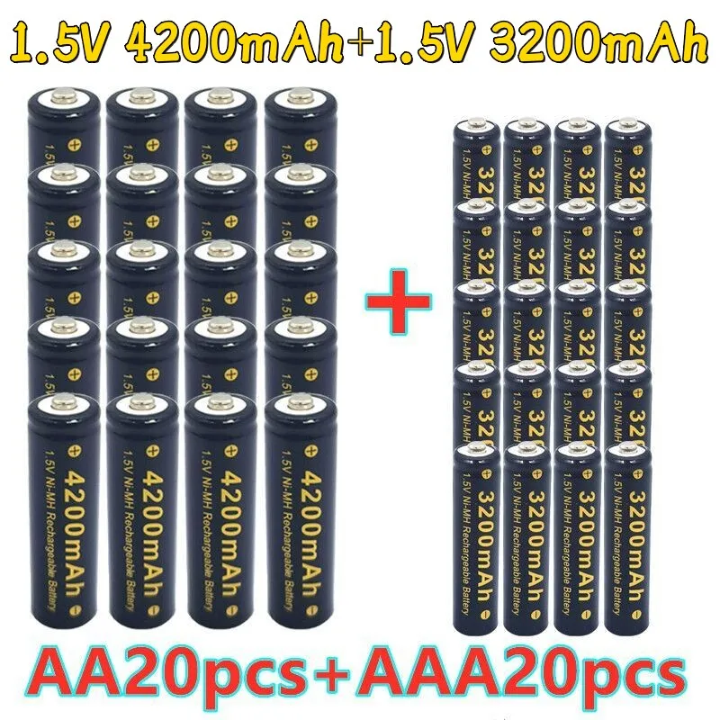 

4-40 UDS 1.5V AA 4200mAh Ni MH rechargeable battery +1.5V AAA 3200mAh flashlight watch toy MP3 player replacement Ni MH battery.
