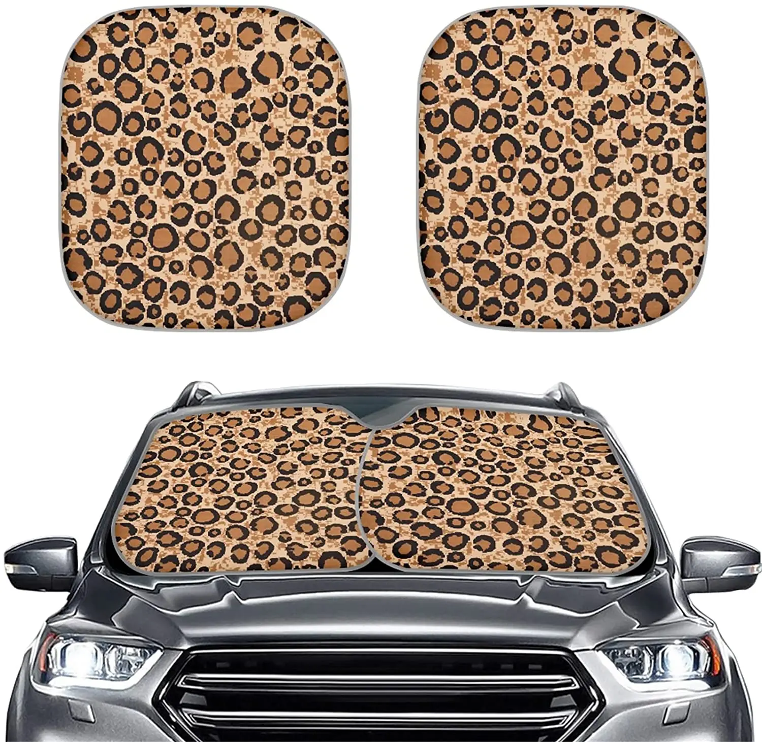 Simple Style Leopard Tiled Pattern Brown 2 PCS Set Fold-able Car Front Windshield Sunshade Pad UV Heat Block Sun Visor
Simple Style Leopard Tiled Pattern Brown 2 PCS Set Fold-able Car Front Windshield Sunshade Pad UV Heat Block Sun Visor