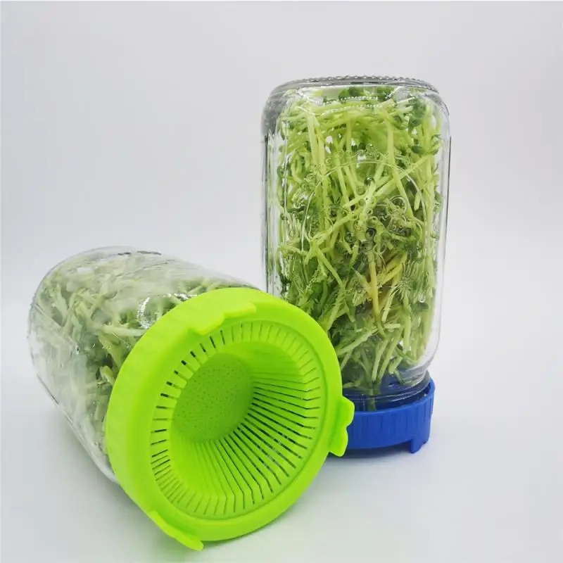 

Food Grade Seed Germination Cover Plant Wide Mouth Split Cover Blue/green/yellow/orange/red Mesh Sprouting Lid Seed Crop Pp