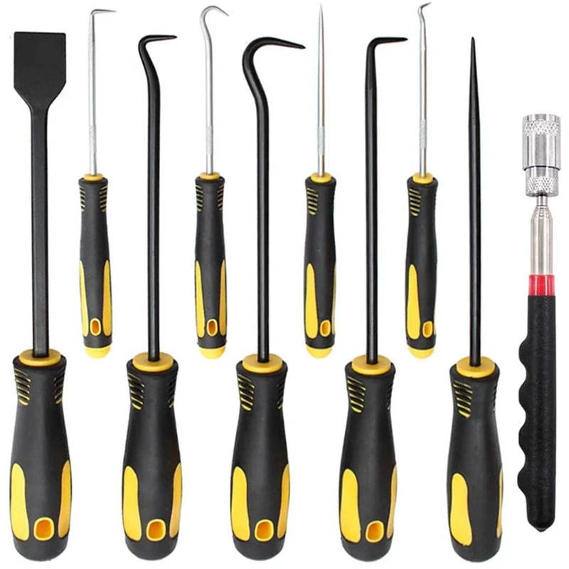 Seal Pick Set Long Hook and Pick Set with Magnetic Telescoping Pick Up Tool Kit, Gasket Scraping Hose Removal Puller
Seal Pick Set Long Hook and Pick Set with Magnetic Telescoping Pick Up Tool Kit, Gasket Scraping Hose Removal Puller