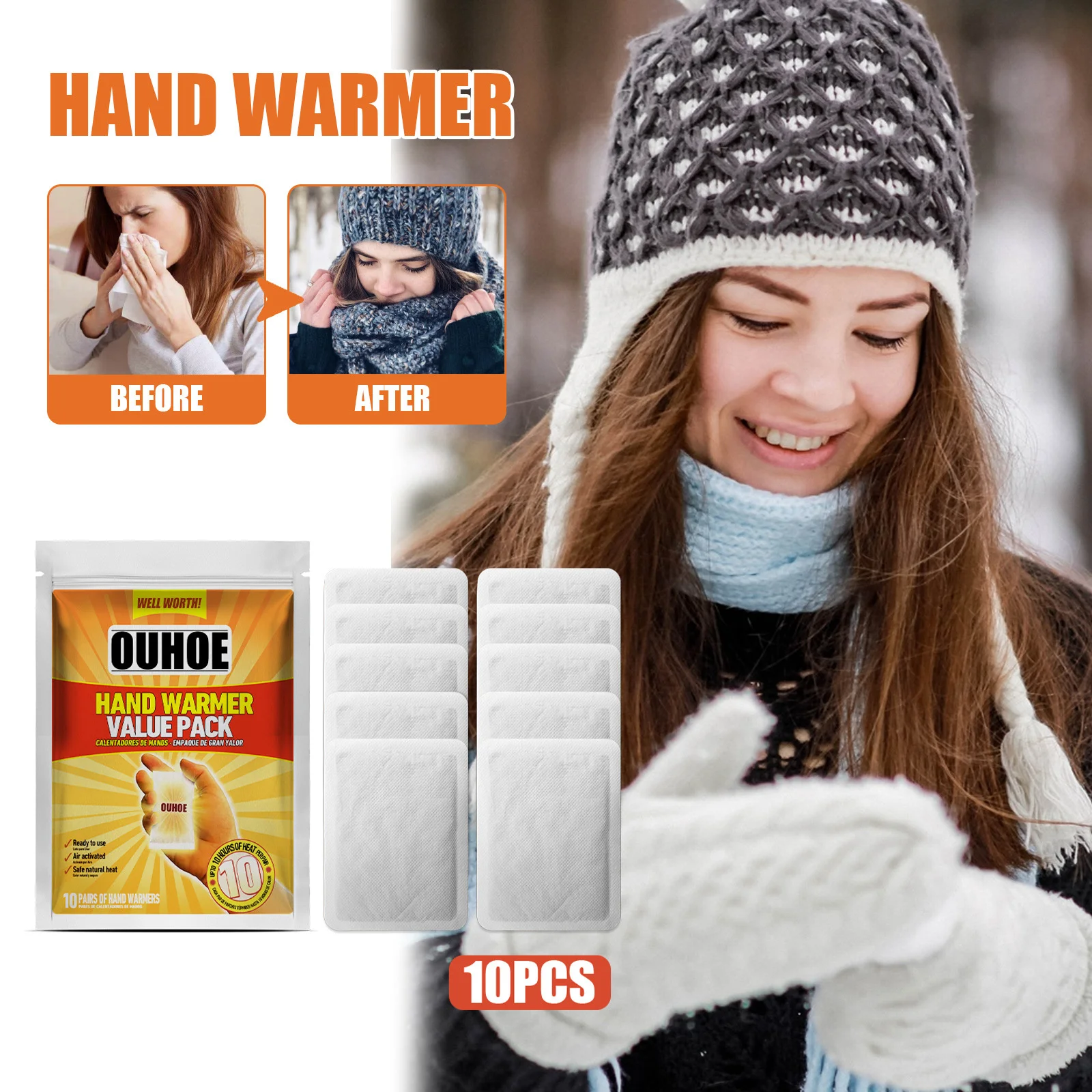 OUHOE disposable hand warmer instant hot winter heating stick warm self heating constant temperature baby warming tablet
OUHOE disposable hand warmer instant hot winter heating stick warm self heating constant temperature baby warming tablet