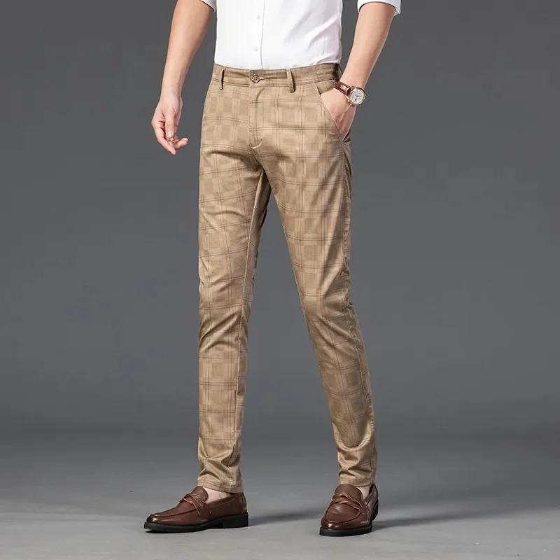 2023 New Men's Casual Plaid Pants Business Slim Fit Black Blue Red Khaki Classic Style Trousers Male Brand Luxury Clothes
2023 New Men's Casual Plaid Pants Business Slim Fit Black Blue Red Khaki Classic Style Trousers Male Brand Luxury Clothes