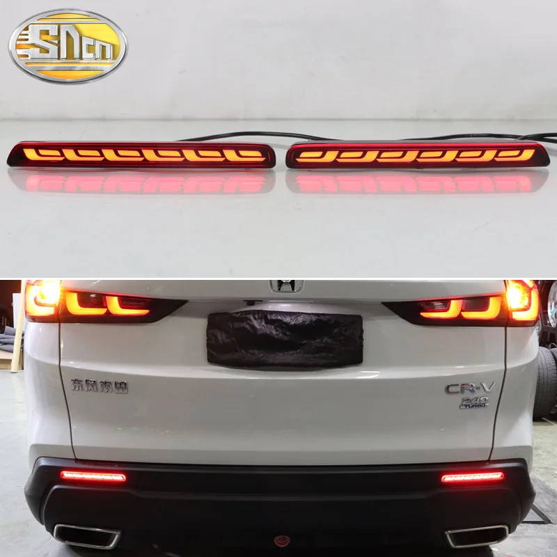 3-in-1 Functions Rear Running Light + Brake Lamp + Dynamic Turn Signal LED Bumper Reflector Light For Honda CR-V CRV 2023 2024 
3-in-1 Functions Rear Running Light + Brake Lamp + Dynamic Turn Signal LED Bumper Reflector Light For Honda CR-V CRV 2023 2024