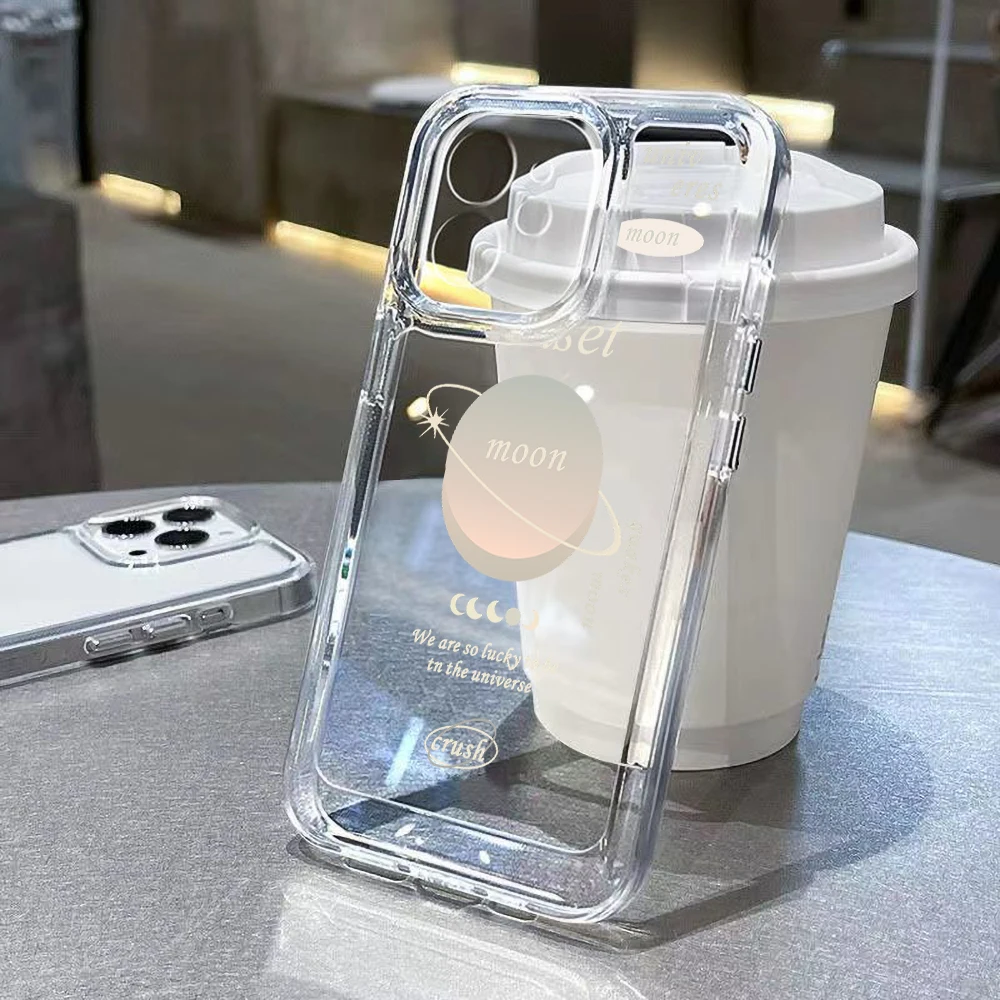 Clear Moon Phone Case For iPhone 14 Case For iPhone 13 Pro 11 12 Pro Max XR XS Max X 8 Plus SE 2022 Cute Smile Shockproof Cover
Clear Moon Phone Case For iPhone 14 Case For iPhone 13 Pro 11 12 Pro Max XR XS Max X 8 Plus SE 2022 Cute Smile Shockproof Cover
