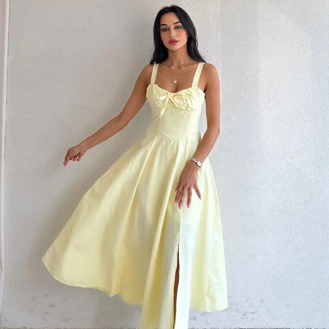 Fairytale V-Neck Prom Dresses A-Line Sleeveless Yellow Ankle-Length Pleat High Fork Zipper Up Wedding Party 2023
Fairytale V-Neck Prom Dresses A-Line Sleeveless Yellow Ankle-Length Pleat High Fork Zipper Up Wedding Party 2023