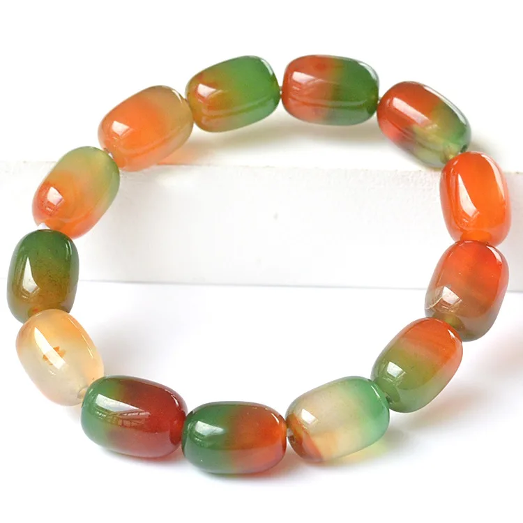 Natural Peacock Agate Barrel Beads Passepartout Bracelet Popular Bracelets for Men and Women
Natural Peacock Agate Barrel Beads Passepartout Bracelet Popular Bracelets for Men and Women
