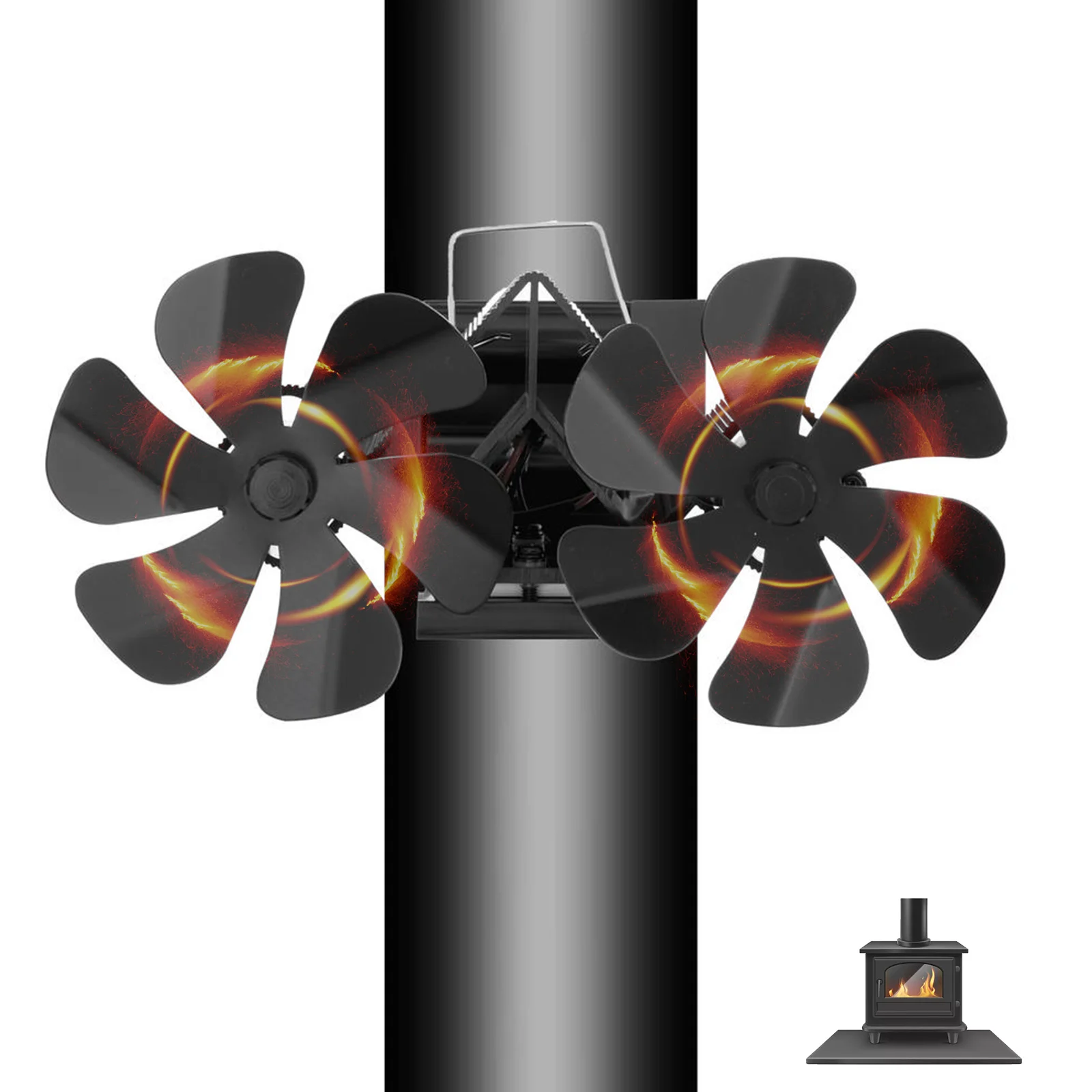 Home Improvement Fireplace Fan 1 Set Aluminum Black Blade Fireplace Fan Clamps Thermoelectric Module Wall Mounted
Home Improvement Fireplace Fan 1 Set Aluminum Black Blade Fireplace Fan Clamps Thermoelectric Module Wall Mounted