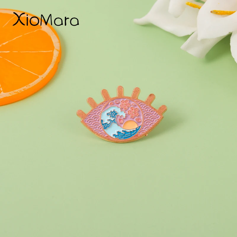 Eye Sea Wave Enamel Pins Custom Scenery Sunrise Brooches Lapel Pin Badges Backpack Painting Art Jewelry Gift for Friends
Eye Sea Wave Enamel Pins Custom Scenery Sunrise Brooches Lapel Pin Badges Backpack Painting Art Jewelry Gift for Friends