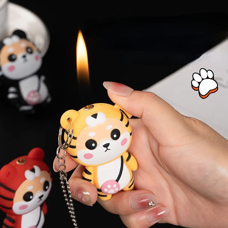 New Creative Tiger Cute Lighter Necklace Mini Cartoon Open Fire Butane Metal Torch Lighter Portable Smoking Accessories
New Creative Tiger Cute Lighter Necklace Mini Cartoon Open Fire Butane Metal Torch Lighter Portable Smoking Accessories