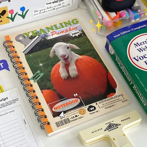 INS тетрадь с животными American Coil Book для студентов, Обучающие специальные горизонтальные блокноты для записей, дневники для студентов