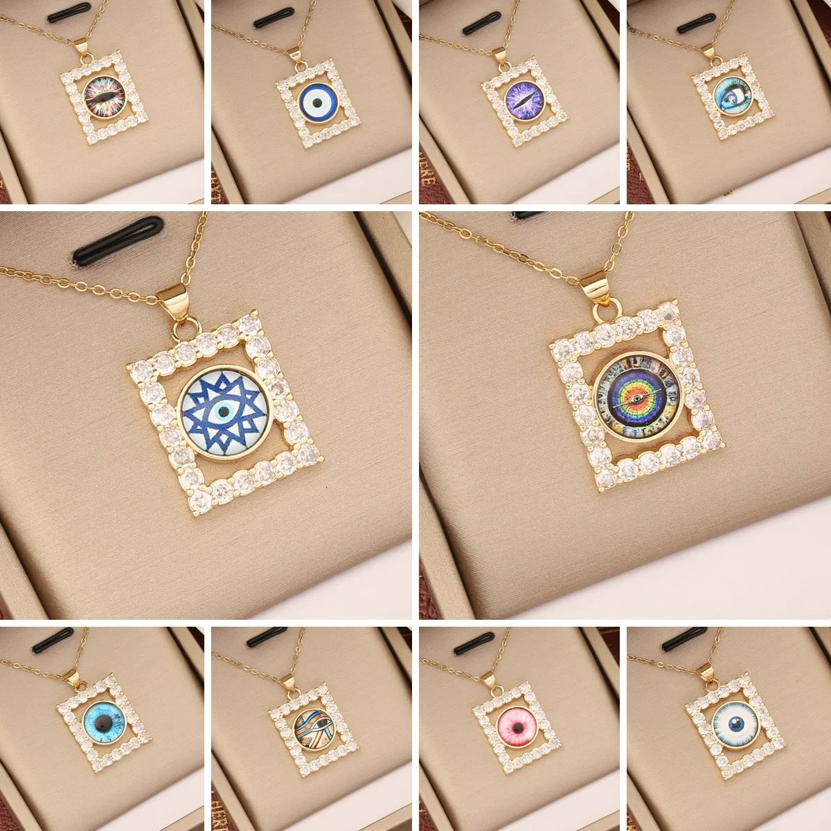 New Square Zircon Blue Eye Pendant Necklace for Women 2023 Fashion Gilded Stainless Steel Clavicle Chain Jewelry Party Gift
New Square Zircon Blue Eye Pendant Necklace for Women 2023 Fashion Gilded Stainless Steel Clavicle Chain Jewelry Party Gift