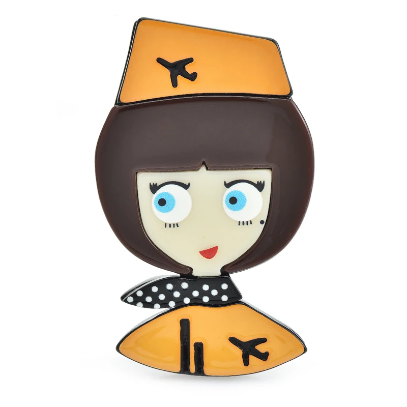 Wuli&baby Acrylic Airline Stewardess Brooches Beautiful Lady Girl Figure Party Office Brooch Pins Gifs
Wuli&baby Acrylic Airline Stewardess Brooches Beautiful Lady Girl Figure Party Office Brooch Pins Gifs