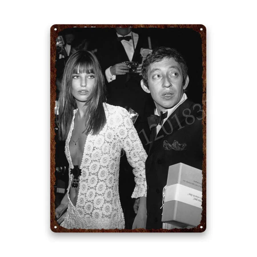 Jane Birkin Poster Metal Plaque Serge Gainsbourg Wall Art Metal Tin Sign Plate Black and White Vintage Room Decor 20X30 30X40Cm
Jane Birkin Poster Metal Plaque Serge Gainsbourg Wall Art Metal Tin Sign Plate Black and White Vintage Room Decor 20X30 30X40Cm