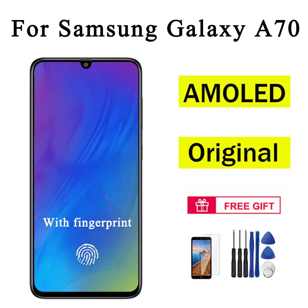 Оригинальный ЖК-дисплей AMOLED 6,7 дюйма для Samsung Galaxy A70, ЖК-экран для Samsung A70 A705F, сенсорный дигитайзер, монтажный дисплей
Оригинальный ЖК-дисплей AMOLED 6,7 дюйма для Samsung Galaxy A70, ЖК-экран для Samsung A70 A705F, сенсорный дигитайзер, монтажный дисплей