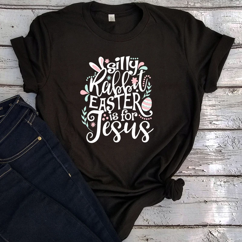 Rabbit Easter Is for Jesus Woman Tshirts 2022 Jesus Easter Black Top Christian Cartoon Graphic Tee Aesthetic Clothes
Rabbit Easter Is for Jesus Woman Tshirts 2022 Jesus Easter Black Top Christian Cartoon Graphic Tee Aesthetic Clothes