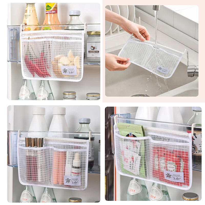 1/2pcs Portable Refrigerator Storage Mesh Bag Seasoning Food Snacks Net Bag Double Compartment Hanging Bag Kitchen Accessories
1/2pcs Portable Refrigerator Storage Mesh Bag Seasoning Food Snacks Net Bag Double Compartment Hanging Bag Kitchen Accessories