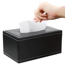 Rectangular Tissue Paper Napkin Box Anti-moisture Home Kitchen Organization Home Supplies Paper Holder PU Leather Tissue Box