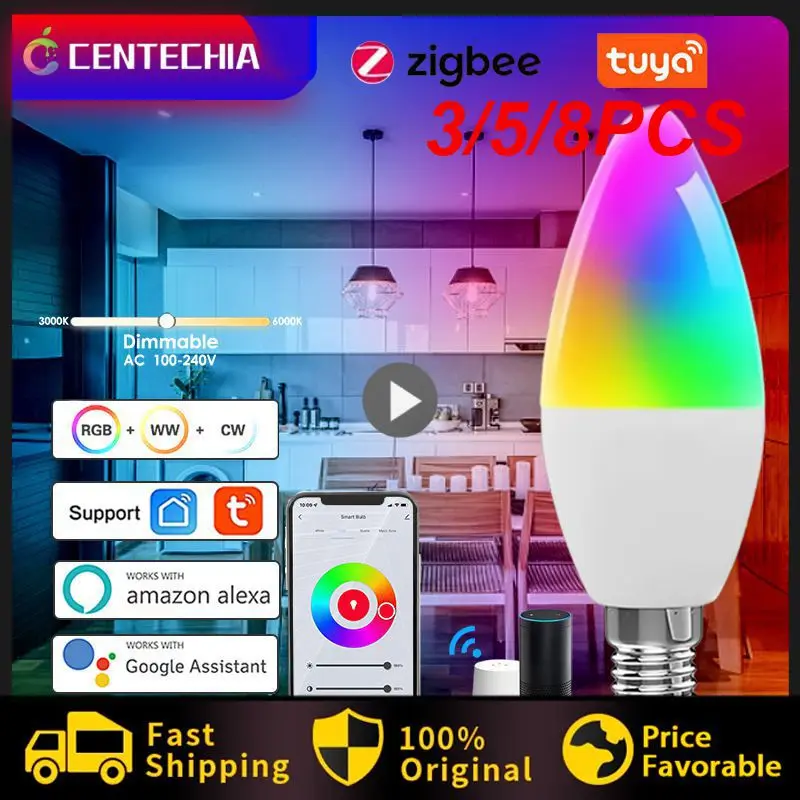 3/5/8PCS 5w Rgbcw Smart Light Bulb Voice Control Zigbee Smart Lamp Dimmable E14 Led Bulb Smart Home
3/5/8PCS 5w Rgbcw Smart Light Bulb Voice Control Zigbee Smart Lamp Dimmable E14 Led Bulb Smart Home