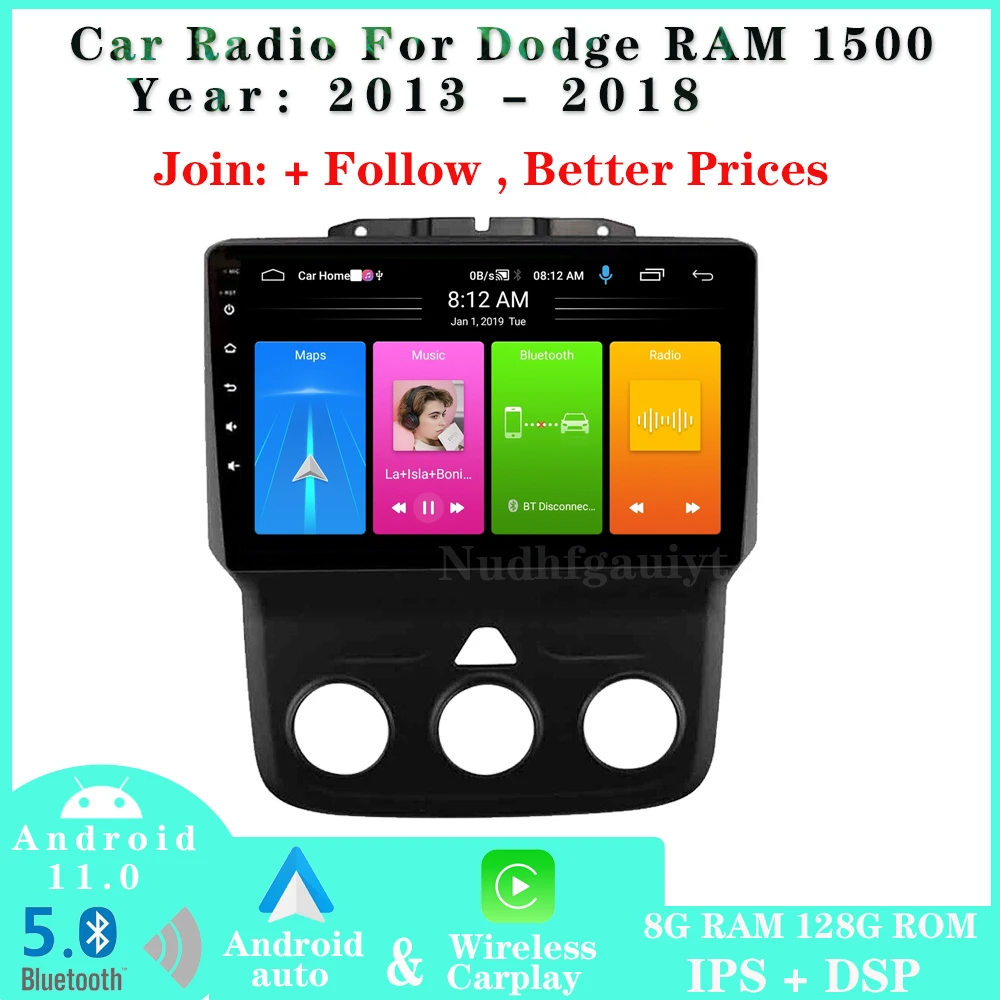 For Dodge RAM 1500 2013-2018 Android 11 Radio Car Video System Bluetooth Multimedia Player WIFI GPS Navigation Wireless Carplay
For Dodge RAM 1500 2013-2018 Android 11 Radio Car Video System Bluetooth Multimedia Player WIFI GPS Navigation Wireless Carplay