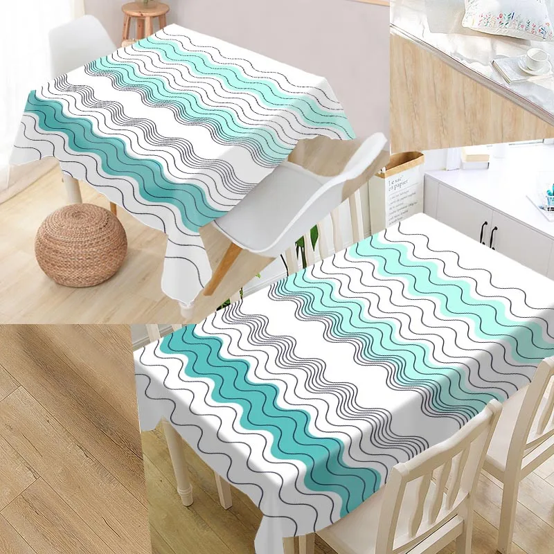 Wavy Line Table Cover Rectangular Home Protection Decoration Elegant Wedding Waterproof Oilproof Tablecloth
Wavy Line Table Cover Rectangular Home Protection Decoration Elegant Wedding Waterproof Oilproof Tablecloth