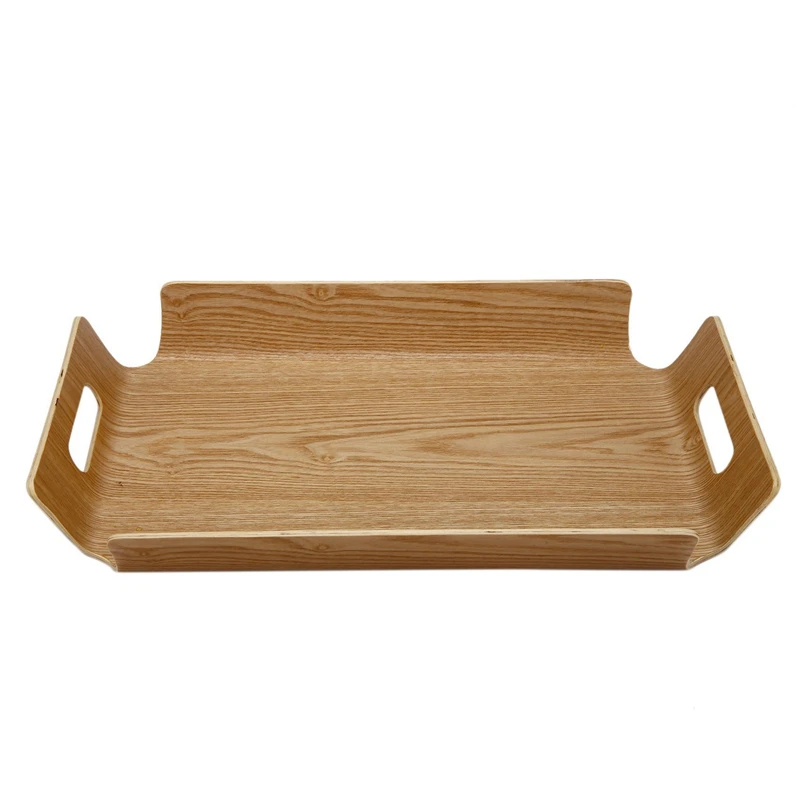 

3X Luxury Desk Table Bamboo In Bed Bread Wooden Tray Wood Fruit Breakfast Food Cake Coffee Tea Serving Tray With Handles