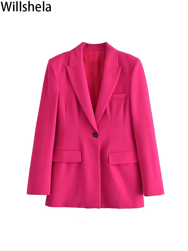 Willshela Women Fashion With Pockets Solid Single Button Blazers Vintage Notched Neck Long Sleeves Female Chic Lady Coats
Willshela Women Fashion With Pockets Solid Single Button Blazers Vintage Notched Neck Long Sleeves Female Chic Lady Coats