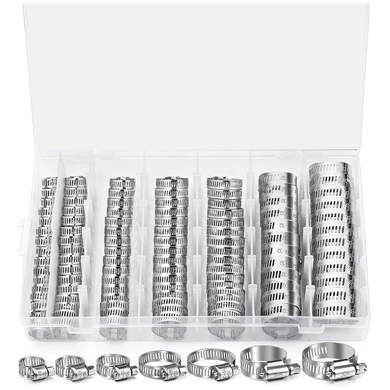 Hose Clamp- 120PCS 304 Stainless Steel Hose Clamp Assortment Kit 1/4Inch-1-1/2Inch Clamp For Fuel Line, Plumbing,Tube Silver
Hose Clamp- 120PCS 304 Stainless Steel Hose Clamp Assortment Kit 1/4Inch-1-1/2Inch Clamp For Fuel Line, Plumbing,Tube Silver