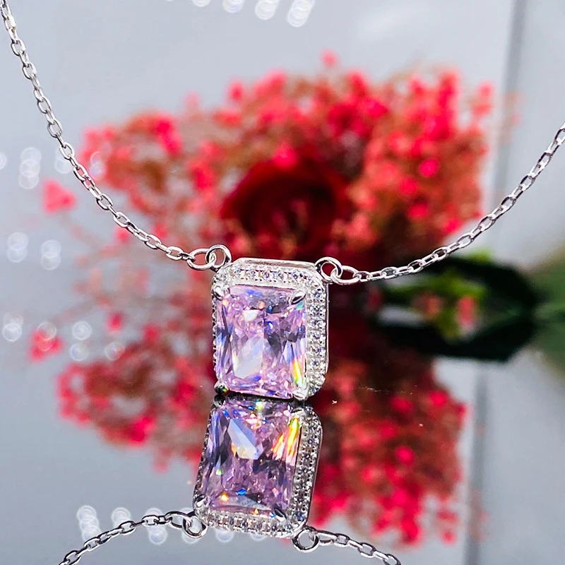 New Simple Design Square Pink/Yellow Cubic Zirconia Pendant Necklace for Women Brilliant Wedding Accessories Trendy Jewelry
New Simple Design Square Pink/Yellow Cubic Zirconia Pendant Necklace for Women Brilliant Wedding Accessories Trendy Jewelry