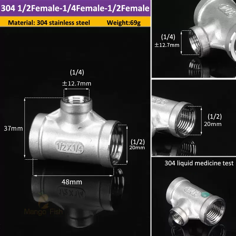 Нержавеющая сталь 304 DN6/DN8/10/DN15 Трехходовой тройник с большой резьбой и внутренней резьбой, Т-образный фитинг с резьбой 1/4 дюйма 1/2 дюйма 3/4 дюйма BSP
Нержавеющая сталь 304 DN6/DN8/10/DN15 Трехходовой тройник с большой резьбой и внутренней резьбой, Т-образный фитинг с резьбой 1/4 дюйма 1/2 дюйма 3/4 дюйма BSP
