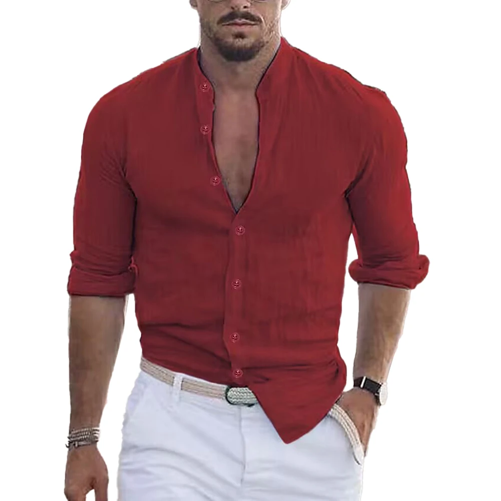 Mens Casual Dress Shirt Long Sleeve Loose Blouse Button Down Shirts Tops Tees Beach Tees Solid Color Slim T-shirt
Mens Casual Dress Shirt Long Sleeve Loose Blouse Button Down Shirts Tops Tees Beach Tees Solid Color Slim T-shirt