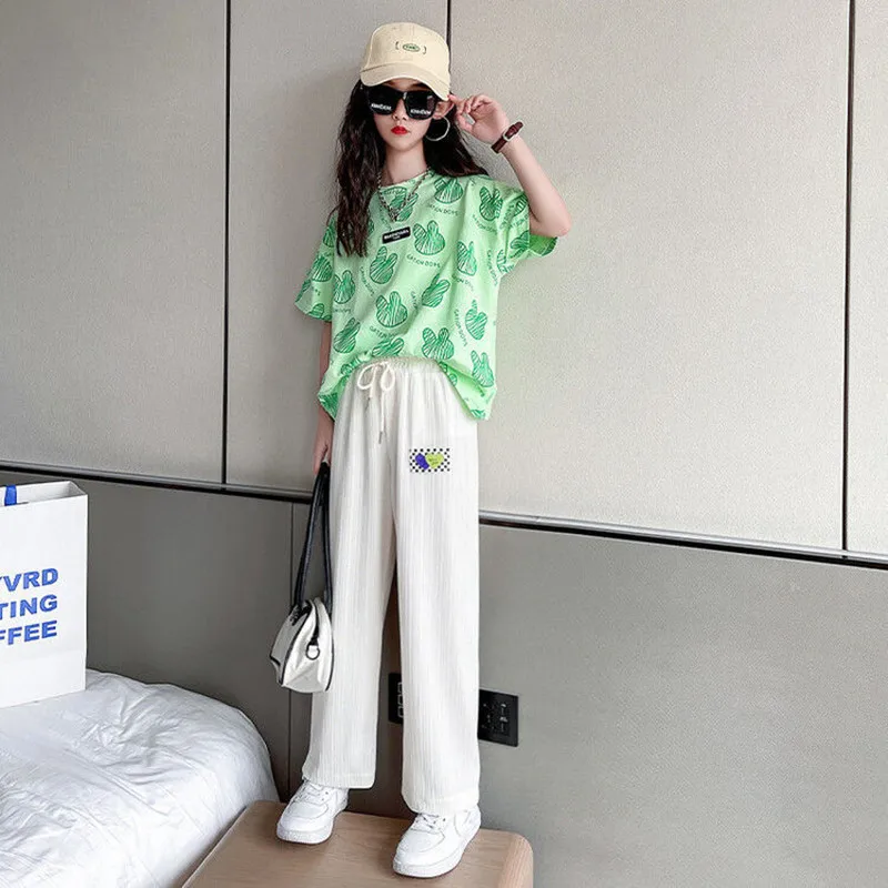 Летний корейский Повседневный Свободный пуловер для девочек-подростков 2022, комплект из 2 предметов, одежда для девочек-подростков 10-12 лет
Летний корейский Повседневный Свободный пуловер для девочек-подростков 2022, комплект из 2 предметов, одежда для девочек-подростков 10-12 лет