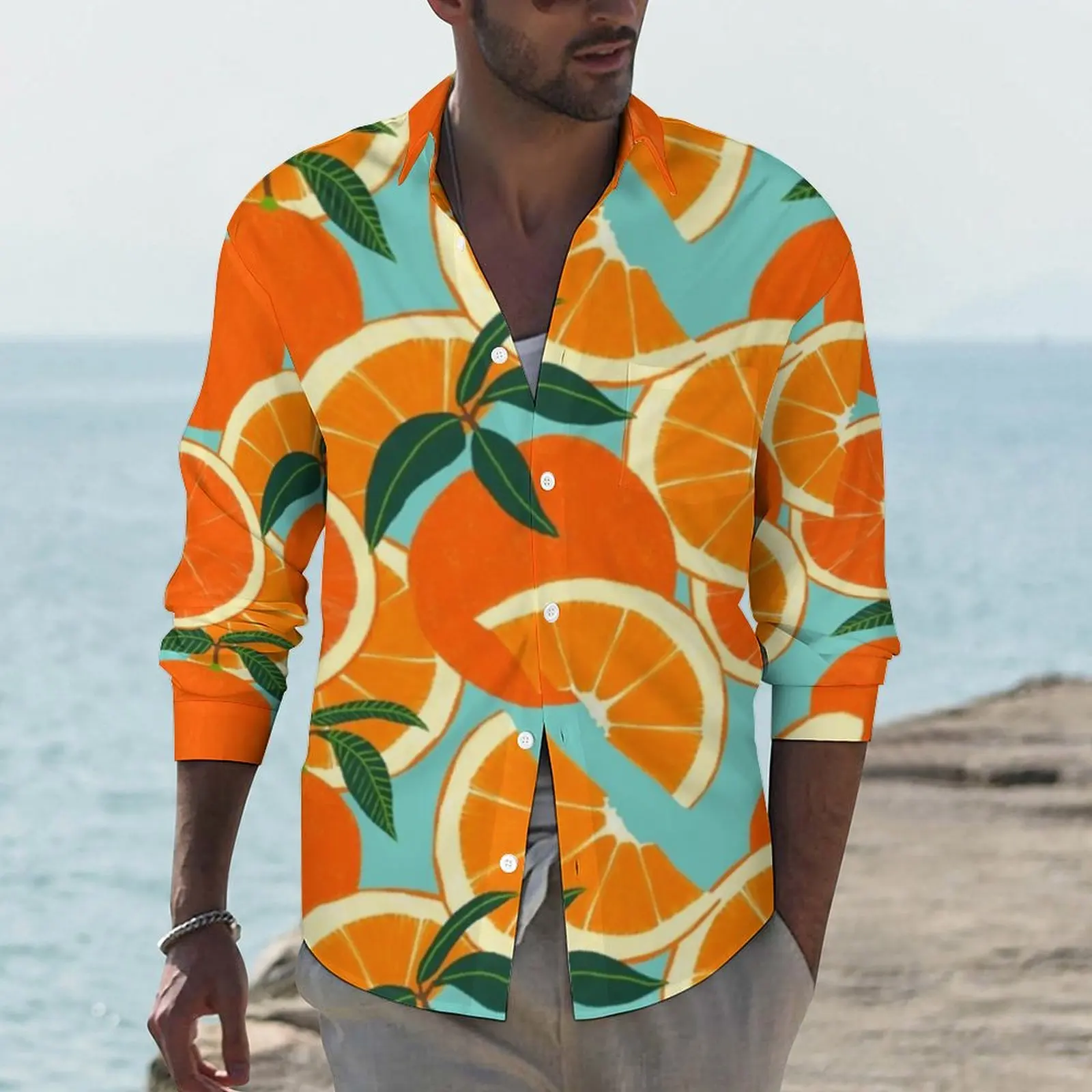 Oranges Harvest Shirt Man Fruit Green Leaf Print Casual Shirts Autumn Funny Printed Blouses Long Sleeve Novelty Oversized Tops
Oranges Harvest Shirt Man Fruit Green Leaf Print Casual Shirts Autumn Funny Printed Blouses Long Sleeve Novelty Oversized Tops
