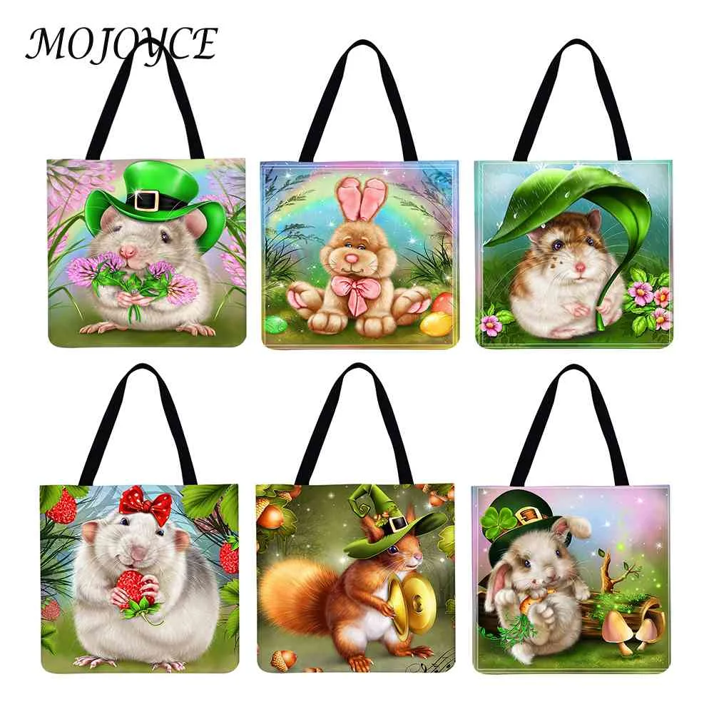 Ladies Casual Tote Bag Hamster Printed Pattern Design Travel Large Capacity Linen Female Exquisite Shopping Bag 
Ladies Casual Tote Bag Hamster Printed Pattern Design Travel Large Capacity Linen Female Exquisite Shopping Bag